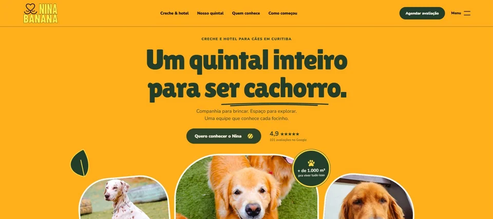 Captura da página inicial: Nina Banana